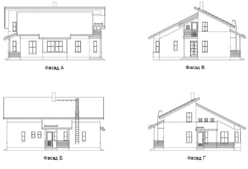 Фасад дома чертеж легкий